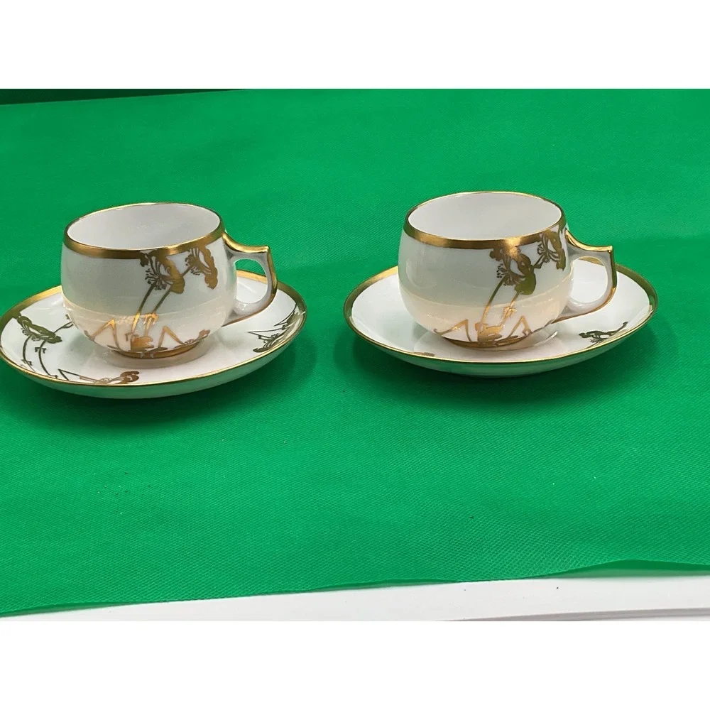 J&C Bavaria 23k Gold Gilt‎ Tea Cups & Plates Set